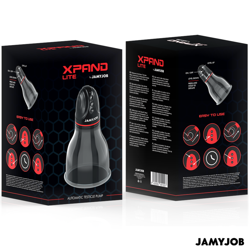 JAMYJOB - XPAND LITE BOMBA AUTOMTICA DE TESTÍCULOS 3 NIVELES DE ONDAS ESTIMULADORAS GRIS - Kanerotika SL
