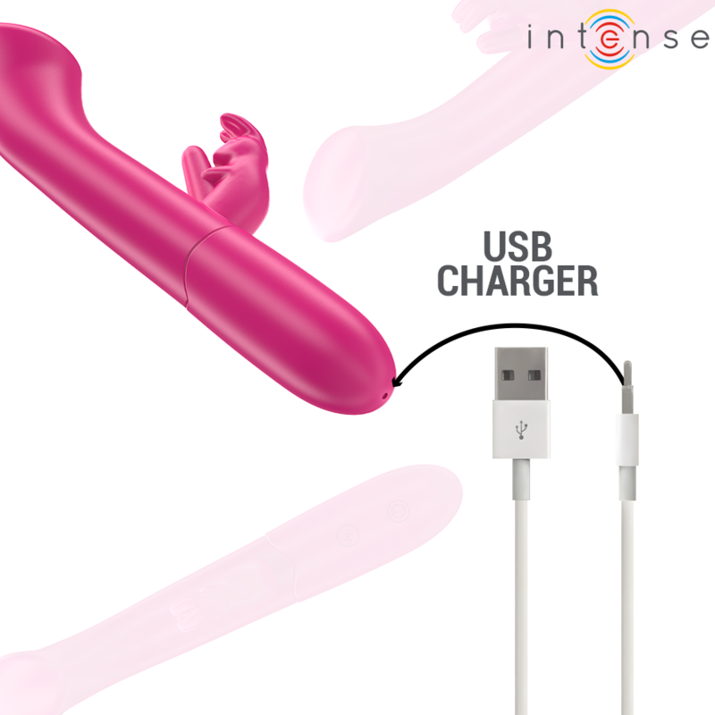 INTENSE - JULIETA VIBRADOR RABBIT 18,6 CM 10 VIBRACIONES ROSA - Kanerotika SL