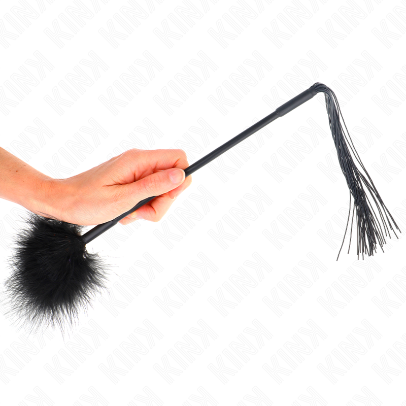 KINK - LÁTIGO DE SILICONA CON PLUMAS PARA COSQUILLAS 47 CM - Kanerotika SL