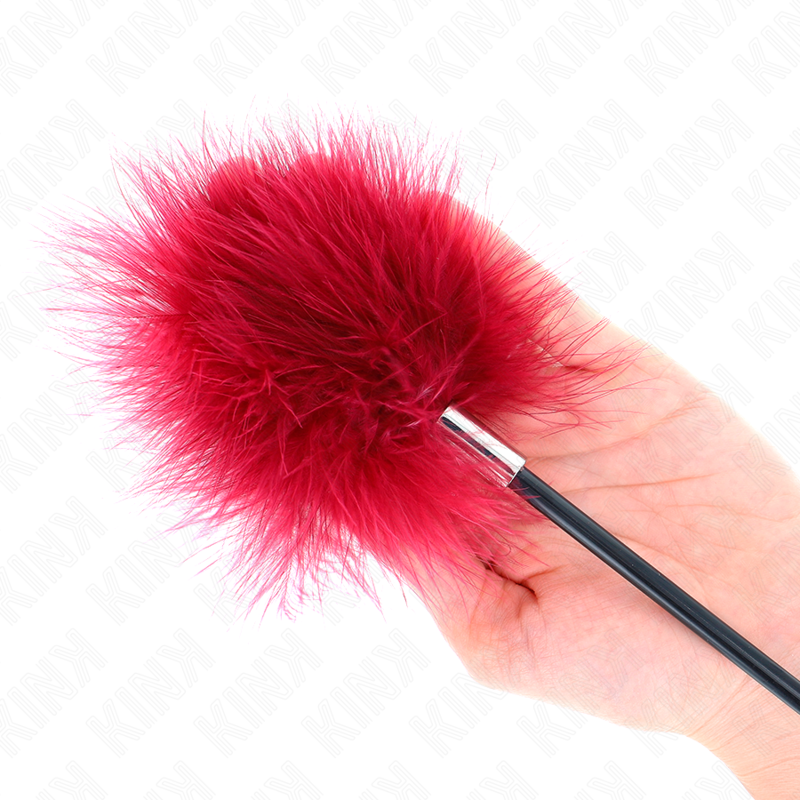 KINK - PLUMAS PARA COSQUILLAS CON PALETA FORMA DE ROSA 38 CM - Kanerotika SL
