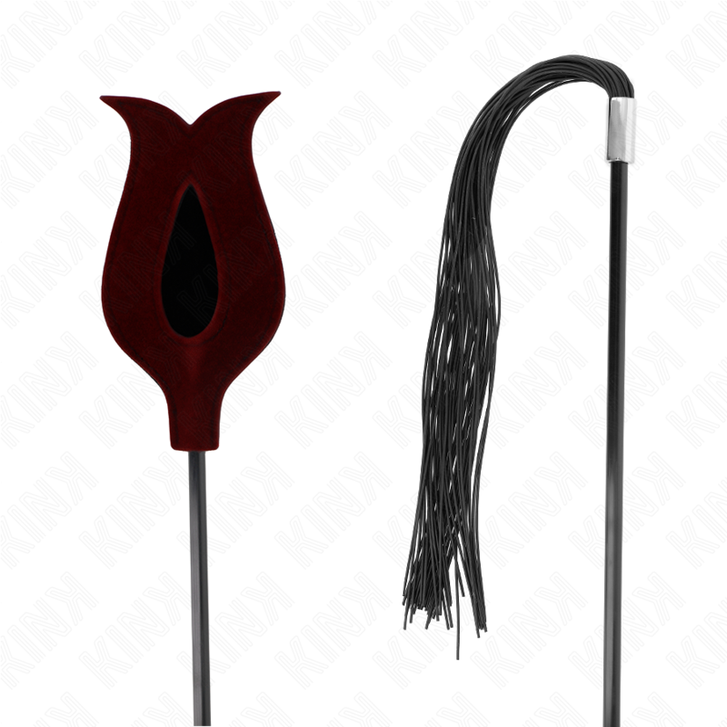 KINK - LÁTIGO DE BORLA DE SILICONA CON FORMA DE ROSA 45 CM - Kanerotika SL