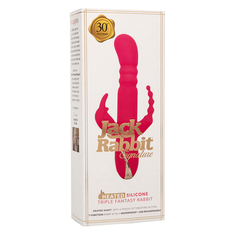CALEXOTICS - JACK FANTASY TRIPLE VIBRADOR CALENTABLE RABBIT ROSA - Kanerotika SL