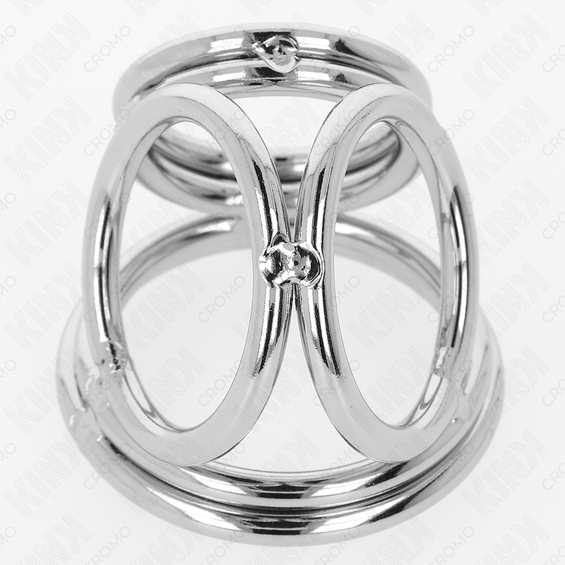 KINK - ANILLO PENE TRIPLE METAL CROMADO 3.8 CM A 5 CM MODELO 1 - Kanerotika SL
