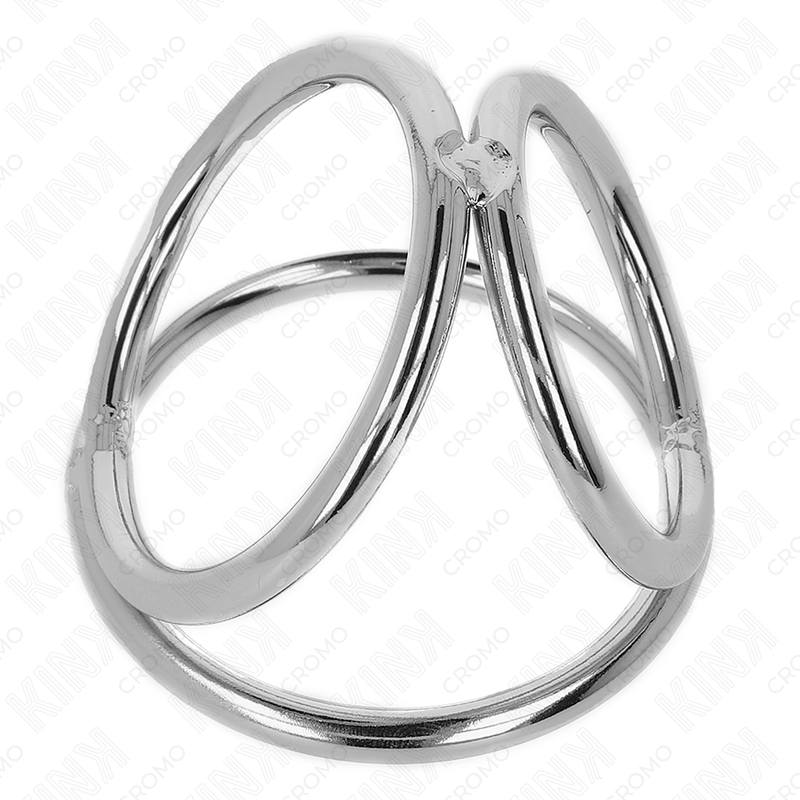 KINK - ANILLO PENE TRIPLE METAL CROMADO 3.8 CM A 5 CM MODELO 2 - Kanerotika SL