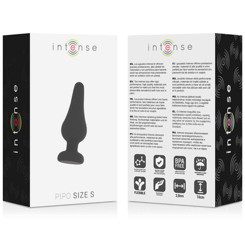 INTENSE - ANAL PLUG PIPO S SILICONE NEGRO 9.8 CM - Kanerotika SL