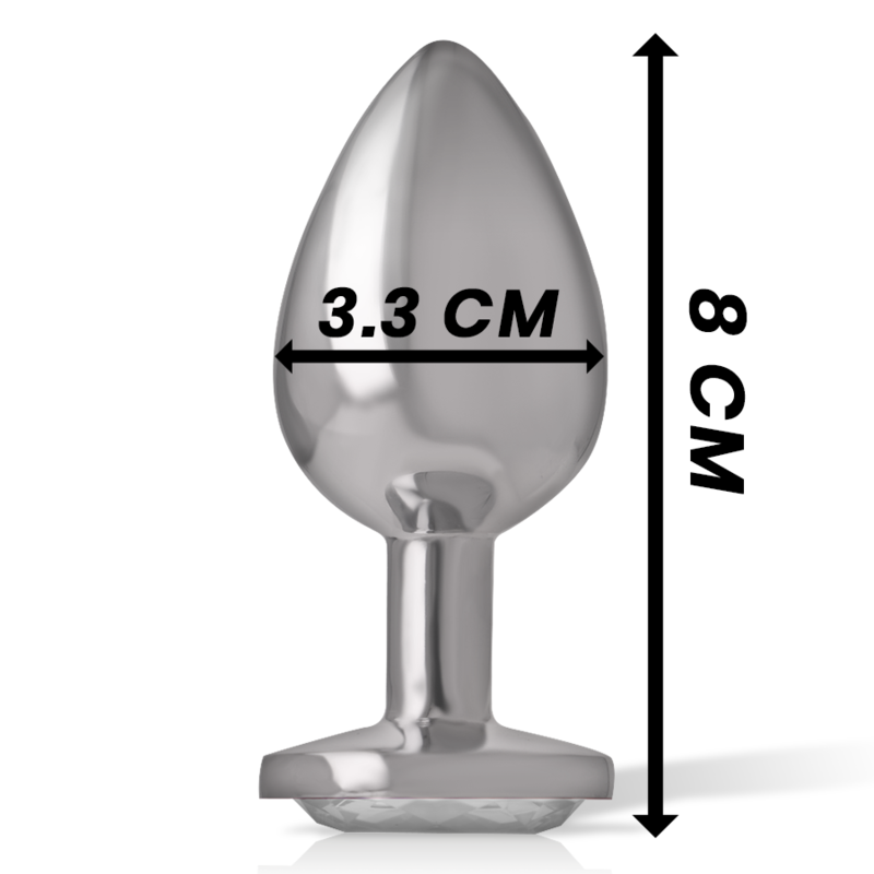 INTENSE - PLUG ANAL METAL ALUMINIO CON CRISTAL PLATA TALLA M - Kanerotika SL