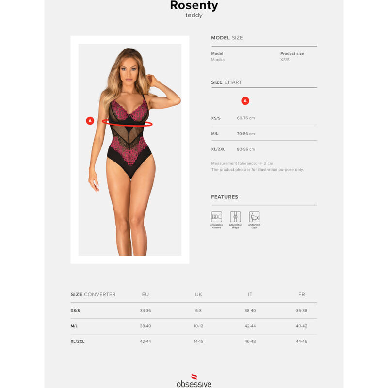OBSESSIVE - ROSENTY TEDDY XS/S - Kanerotika SL