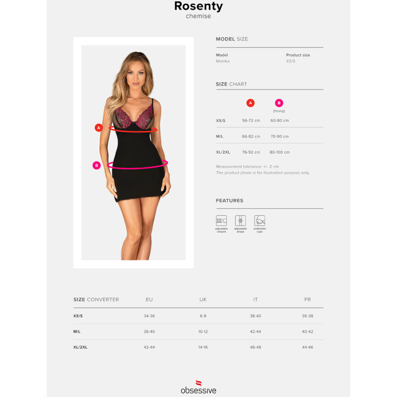OBSESSIVE - ROSENTY CHEMISE & TANGA M/L - Kanerotika SL