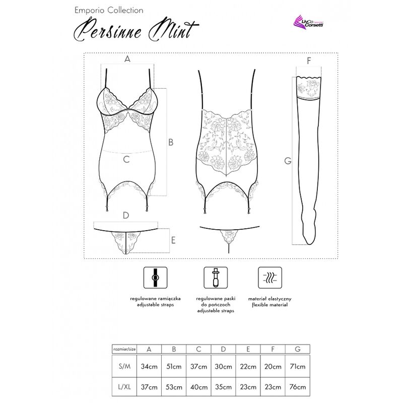 LIVCO CORSETTI FASHION - PERSINNE MIT EMPORIO SET CORSET + PANTY + MEDIAS L/XL - Kanerotika SL