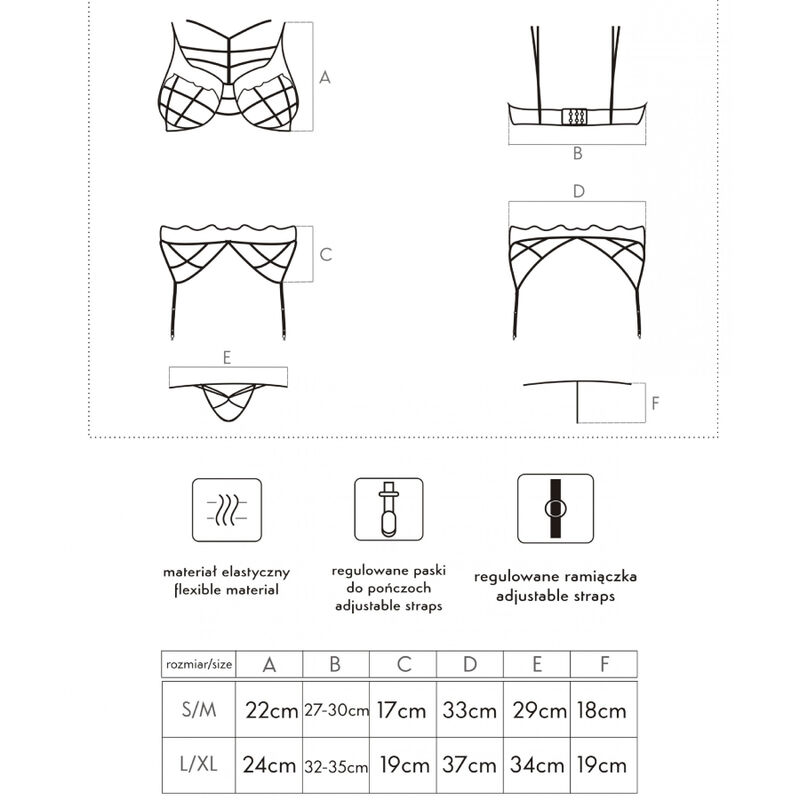 LIVCO CORSETTI FASHION - SOLEDAD LC 20217 SUJETADOR + PANTY + LIGUERO L/XL - Kanerotika SL