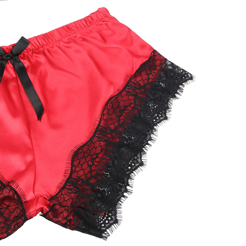 SUBBLIME - 953966 PIJAMA SEXY SATEN Y  ENCAJE NEGRO/ROJO L/XL - Kanerotika SL