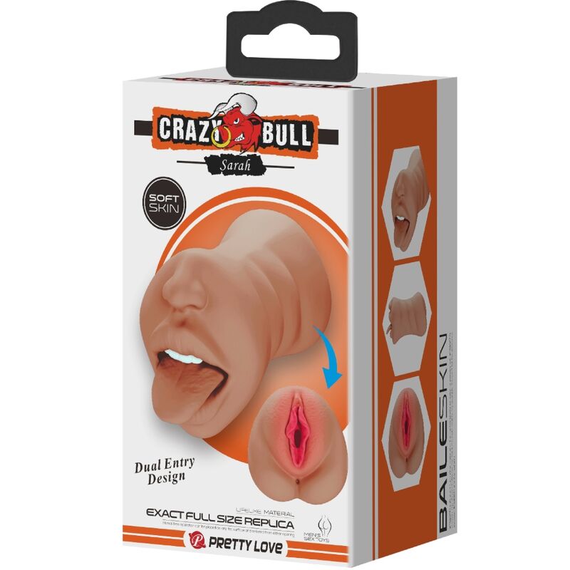 CRAZY BULL - SARAH MASTURBADOR DOBLE BOCA & VAGINA NATURAL - Kanerotika SL