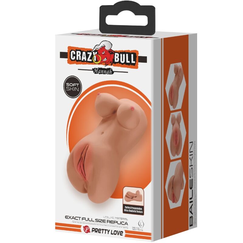 CRAZY BULL - HANNAH MASTURBADOR DOBLE VAGINA & ANO REALÍSTICO MULATO - Kanerotika SL