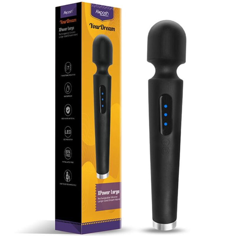 ARMONY - X POWER LARGE MASAJEADOR & VIBRADOR 7 VIBRACIONES NEGRO - Kanerotika SL