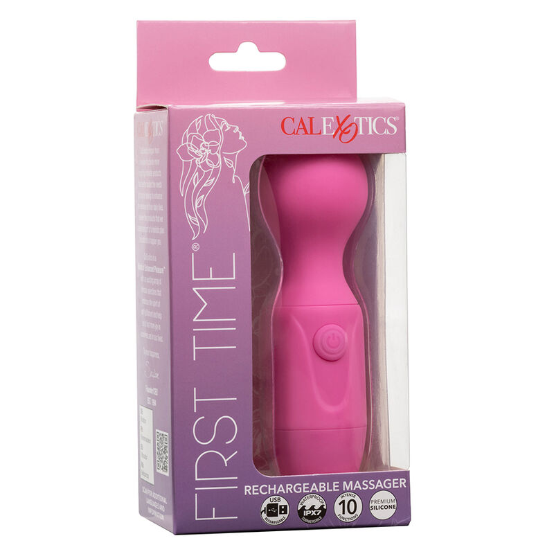 CALEXOTICS - FIRST TIME MASAJEADOR RECARGABLE 10 VIBRACIONES ROSA - Kanerotika SL