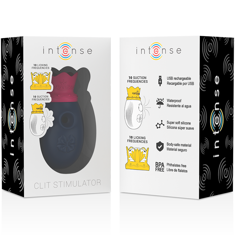INTENSE - ESTIMULADOR CLÍTORIS 10 MODOS DE ONDAS ESTIMULADORAS Y LICKING - AZUL - Kanerotika SL