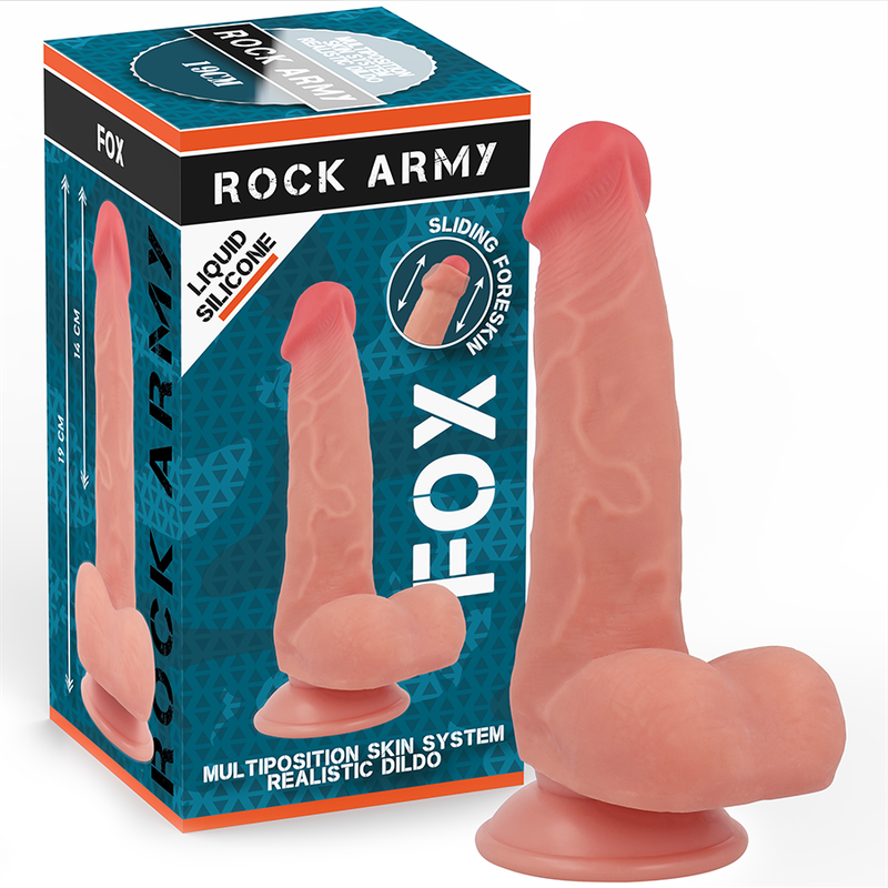 ROCKARMY - FOX DILDO REALISTA DDUAL DENSITY LIQUID SILICONE 19 CM -O- 3.2 CM - Kanerotika SL