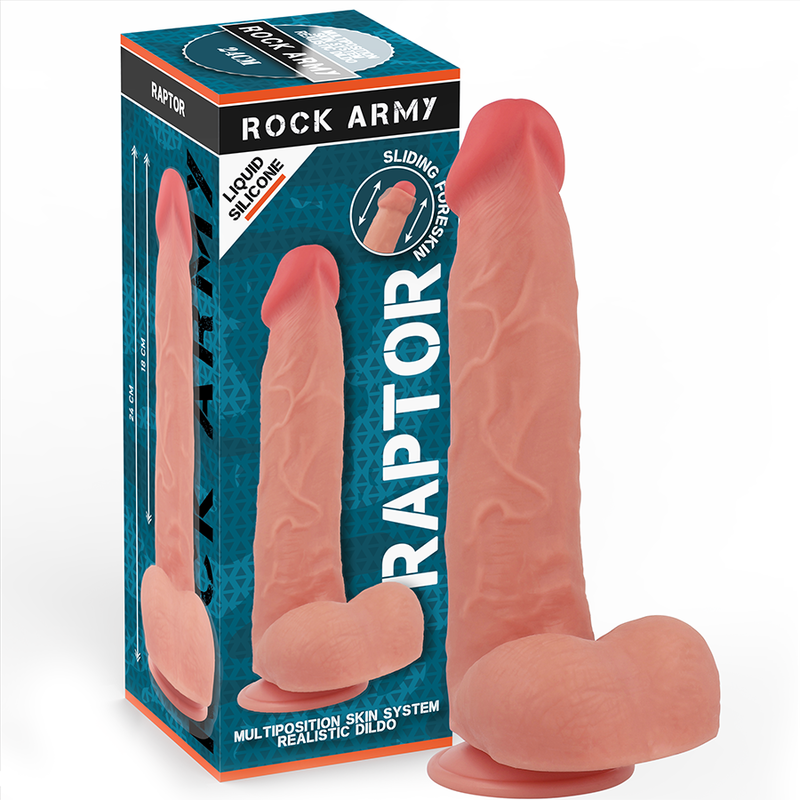 ROCKARMY - RAPTOR DILDO REALISTA DUAL DENSITY LIQUID SILICONE 24 CM -O- 4.4 CM - Kanerotika SL