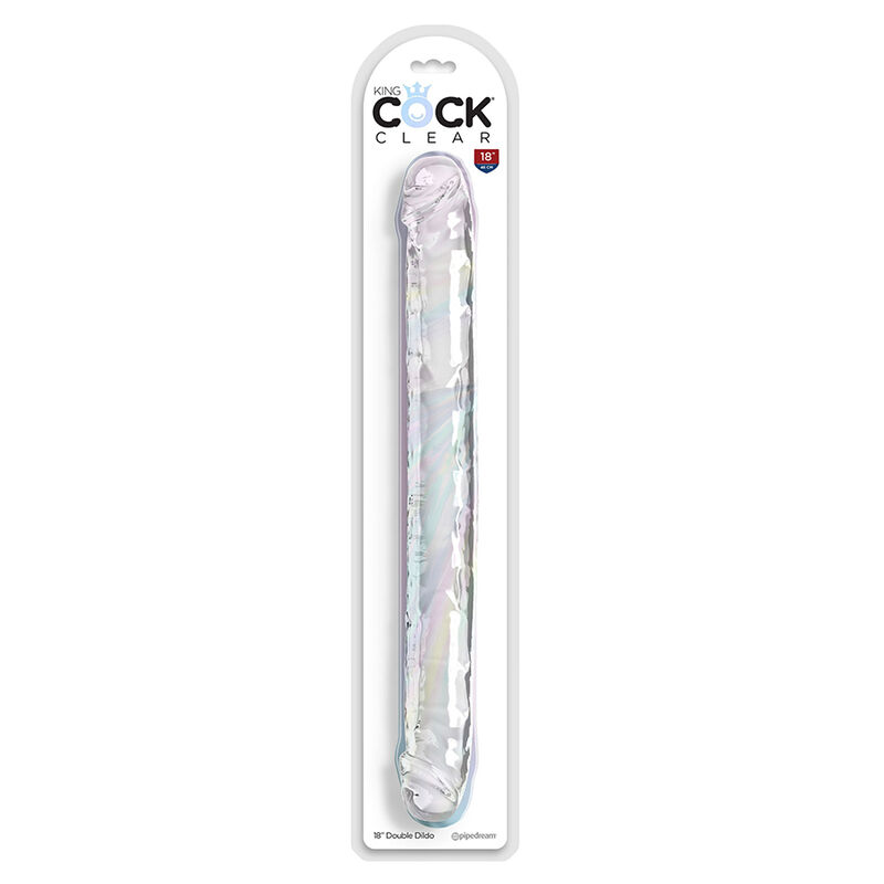 KING COCK - DOUBLE TROUBLE DILDO DOBLE 46 CM TRANSPARENTE - Kanerotika SL