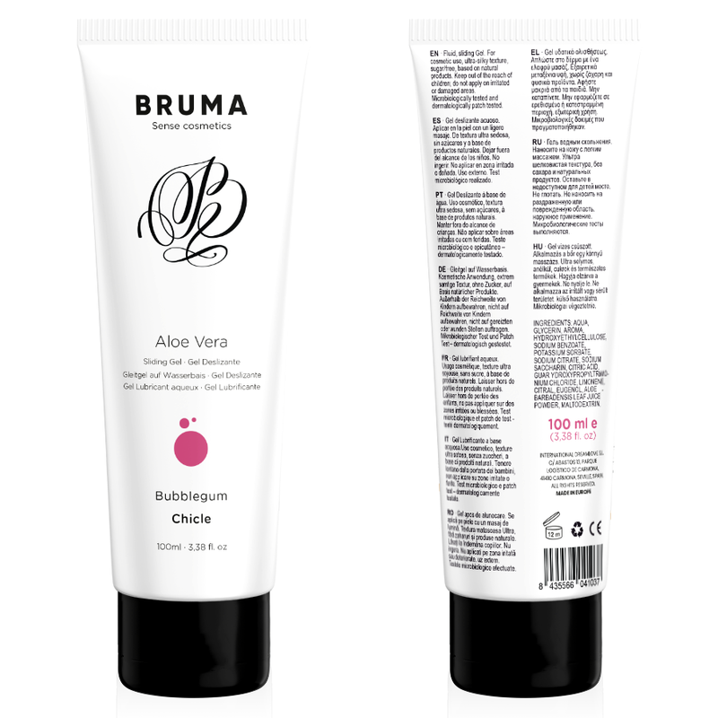 BRUMA - GEL DESLIZANTE CON ALOE VERA SABOR A CHICLE 100 ML - Kanerotika SL