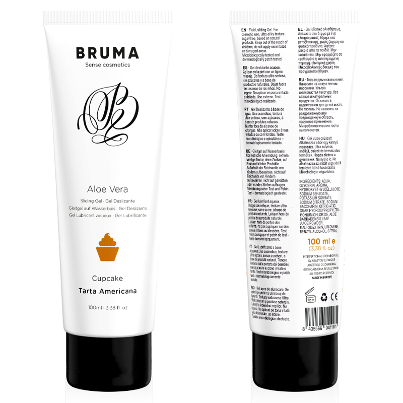 BRUMA - GEL DESLIZANTE CON ALOE VERA SABOR A TARTA AMERICANA 100 ML - Kanerotika SL