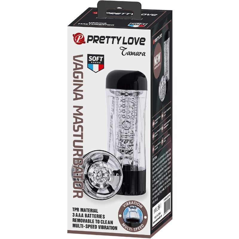 PRETTY LOVE - TAMARA MASTURBADOR MASCULINO VIBRADOR MULTIVELOCIDAD NEGRO - Kanerotika SL