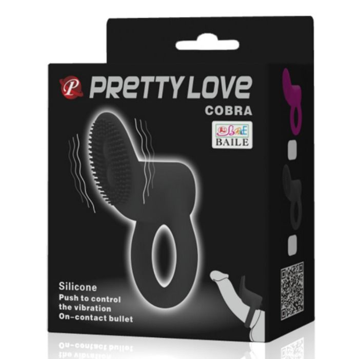 PRETTY LOVE - COBRA ANILLO VIBRADOR COBRA NEGRO - Kanerotika SL