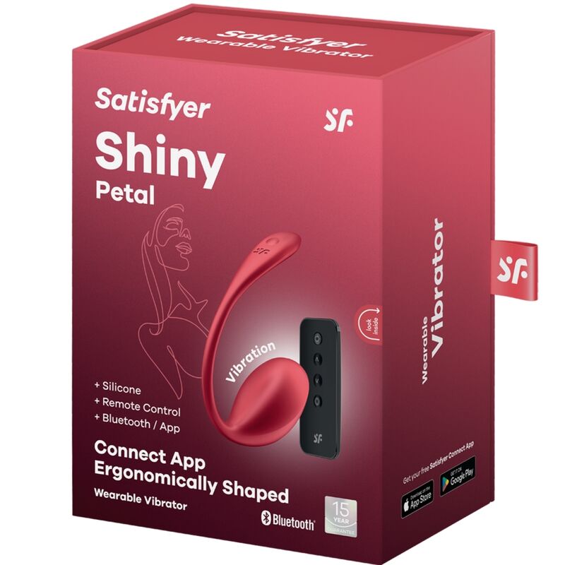 SATISFYER - SHINY PETAL ESTIMULADOR PUNTO G CONTROL REMOTO ROJO APP GRATUITA - Kanerotika SL