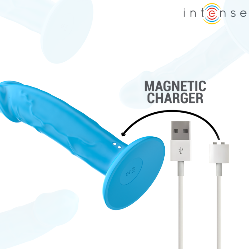 INTENSE - PHOEBE VIBRADOR REALÍSTICO 10 VIBRACIONES AZUL CONTROL REMOTO - Kanerotika SL