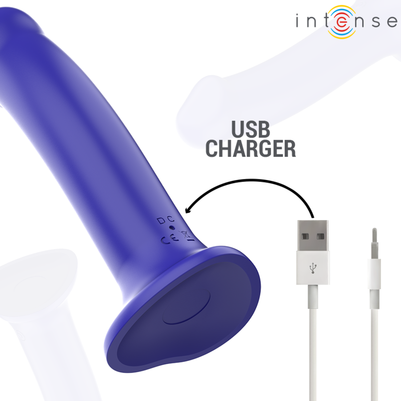 INTENSE - VICTORIA VIBRADOR CON VENTOSA 10 VIBRACIONES AZUL OSCURO CONTROL REMOTO - Kanerotika SL
