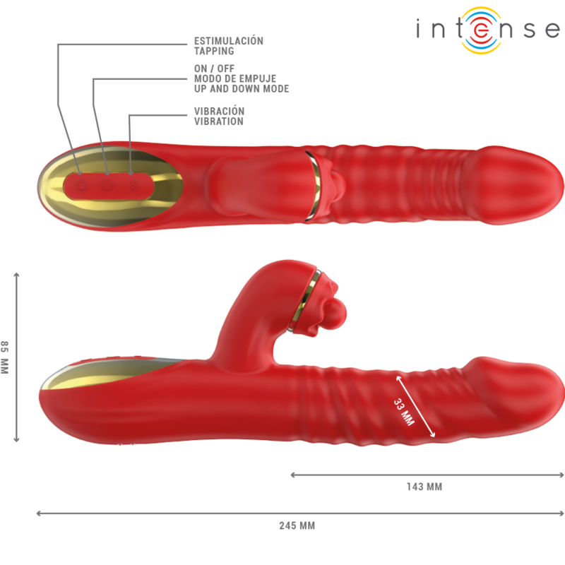 INTENSE - THALIA VIBRACIÓN & EMPUJE & ESTIMULACIÓN ROJO - Kanerotika SL