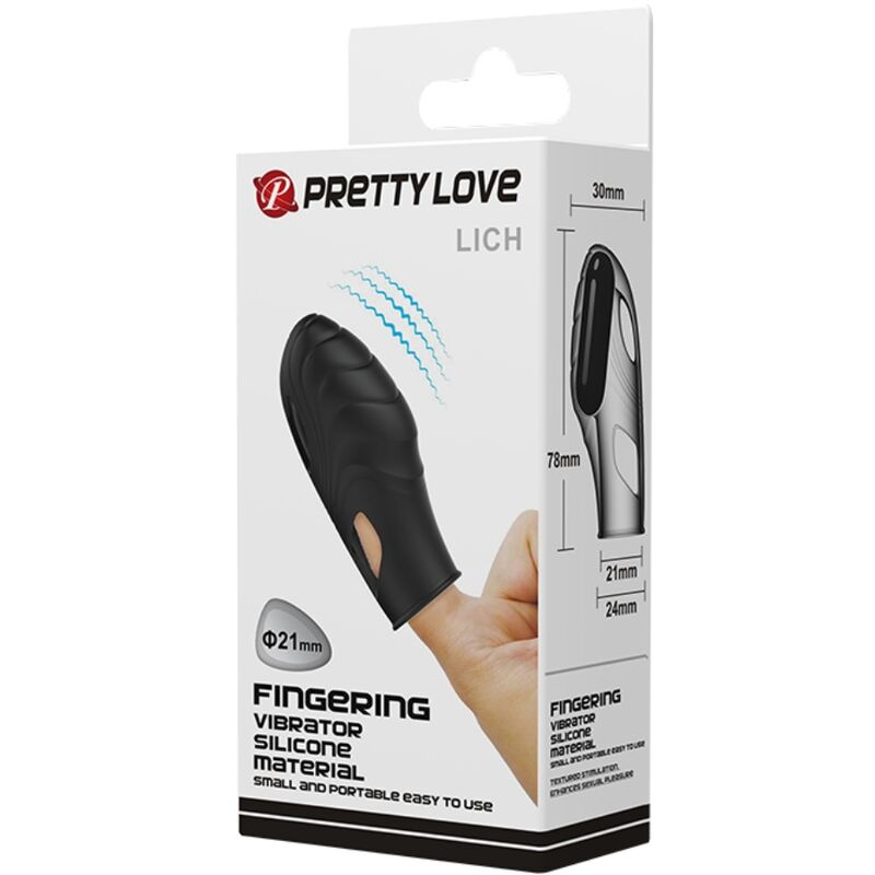 PRETTY LOVE - LICH VIBRADOR DE DEDO SILICONA NEGRO - Kanerotika SL