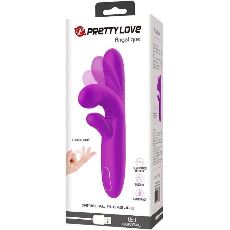 PRETTY LOVE - ANGELIQUE VIBRADOR MULTIFUNCIÓN + ESTIMULADOR DE CLÍTORIS MORADO - Kanerotika SL