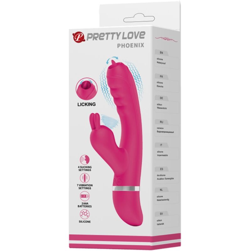 PRETTY LOVE - PHOENIX VIBRADOR RABBIT MULTIFUNCIÓN ROSA - Kanerotika SL