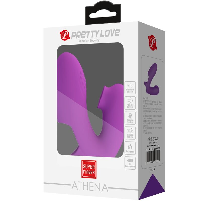PRETTY LOVE - ATHENA VIBRADOR DE DEDO CON ESTIMULADOR CLÍTORIS MORADO - Kanerotika SL