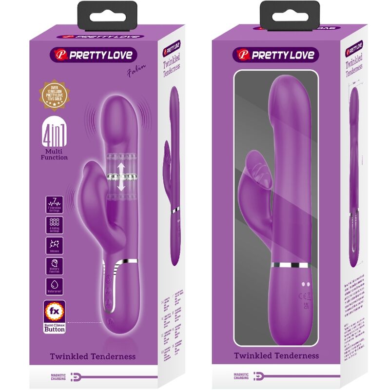 PRETTY LOVE - VIBRADOR & ESTIMULADOR MULTIFUNCIÓN 4 EN 1 MORADO - Kanerotika SL