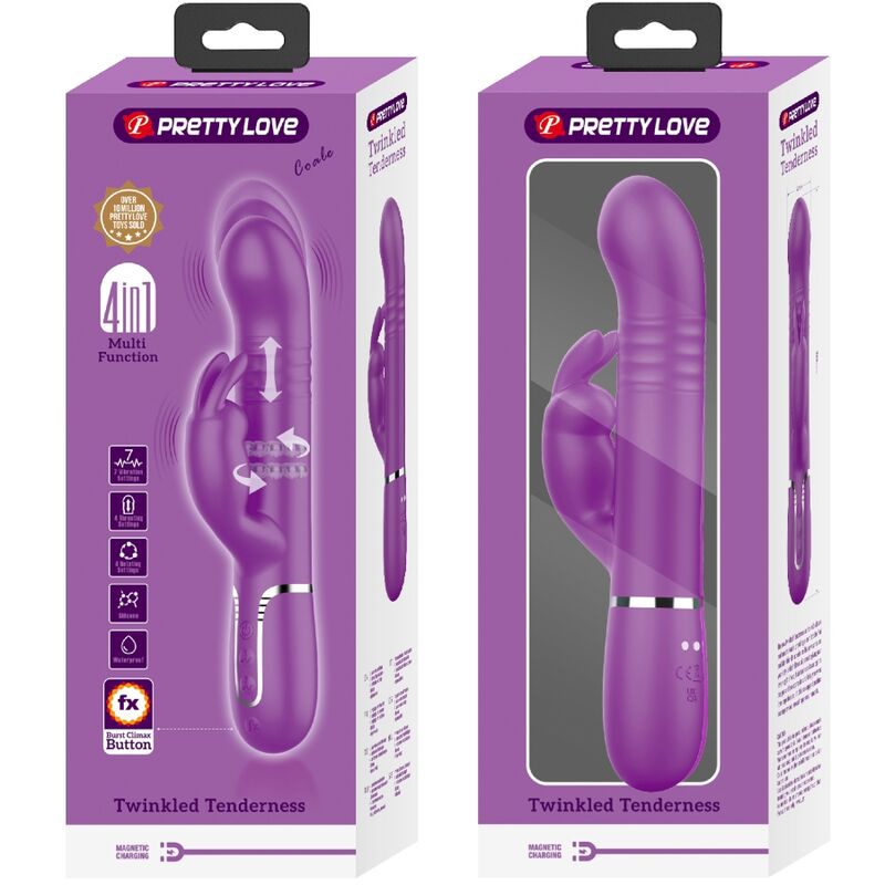 PRETTY LOVE - COALE VIBRADOR RABBIT MULTIFUNCIÓN 4 EN 1 MORADO - Kanerotika SL