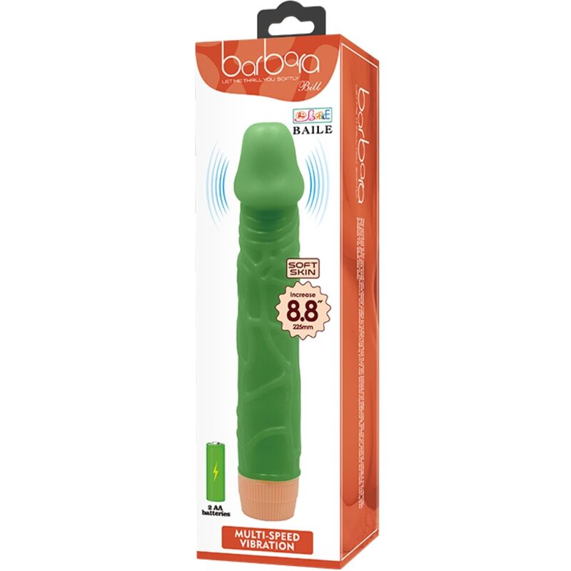 BAILE - BILL VIBRADOR REALÍSTICO 22.5 CM VERDE - Kanerotika SL
