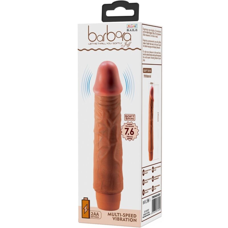 BAILE - JEFF VIBRADOR REALÍSTICO 19.5 CM MULATO - Kanerotika SL