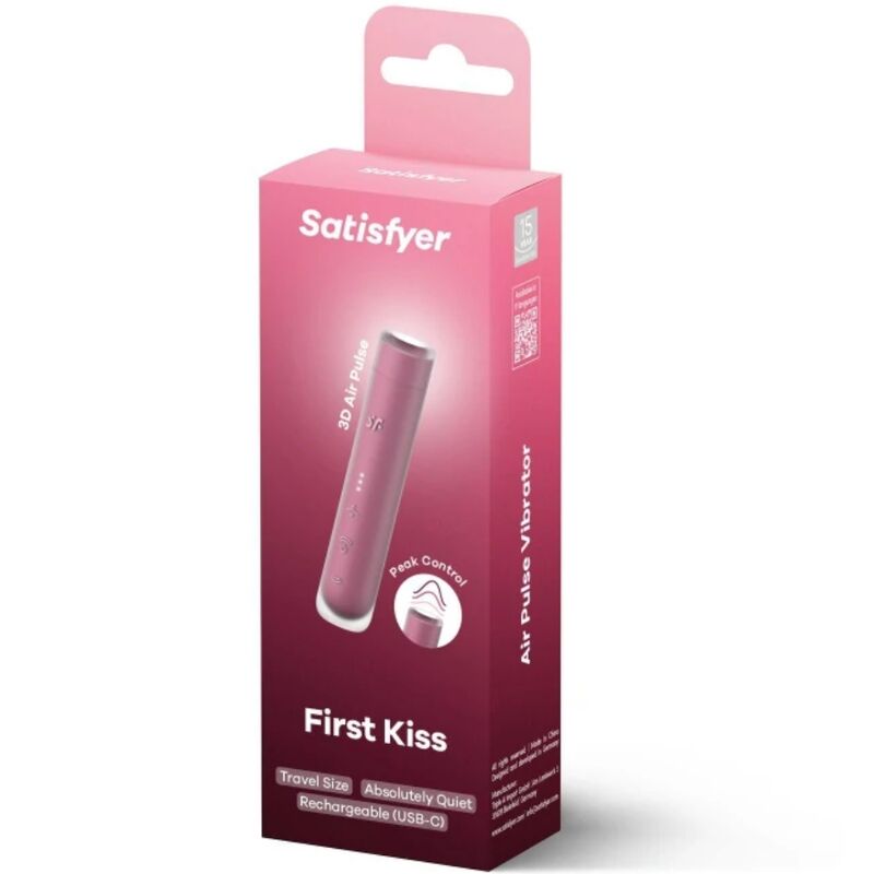 SATISFYER - FIRST KISS ESTIMULADOR CLÍTORIS POR ONDAS GRANATE - Kanerotika SL