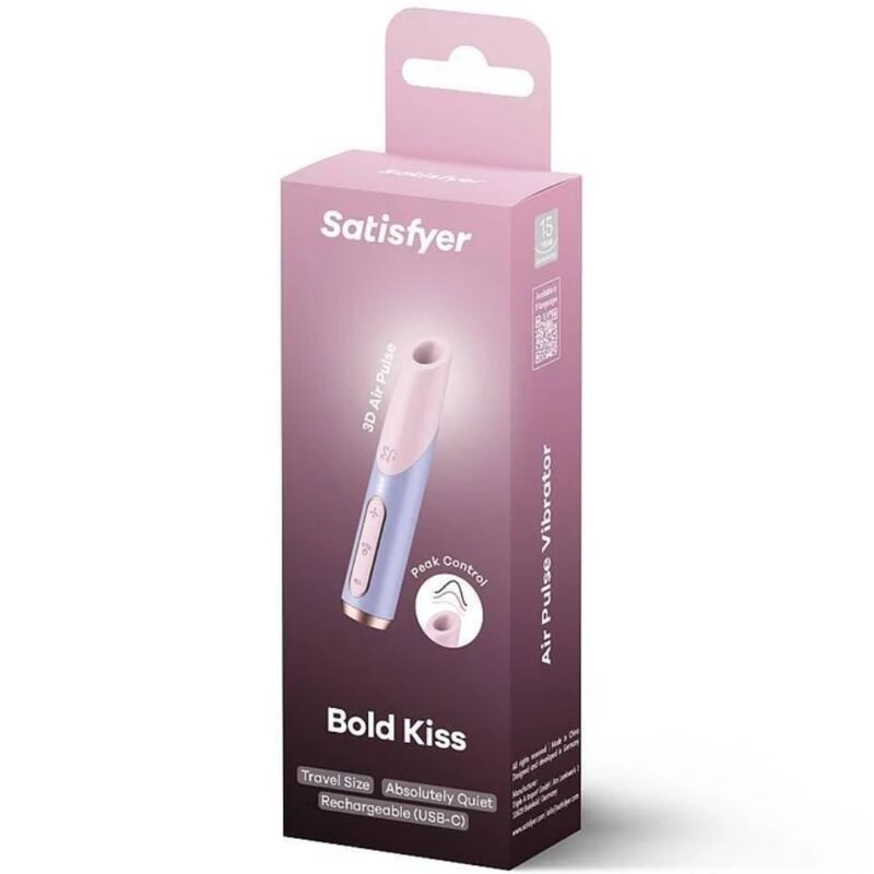 SATISFYER - BOLD KISS ESTIMULADOR CLÍTORIS POR ONDAS ROSA / VIOLETA - Kanerotika SL