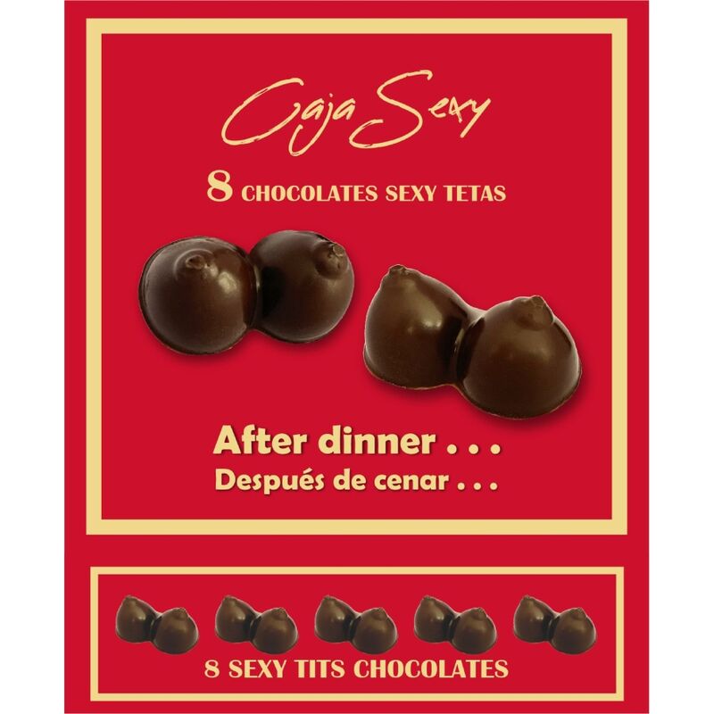 DIABLO PICANTE - CAJA 8 CHOCOLATINAS FORMA DE PECHOS - Kanerotika SL