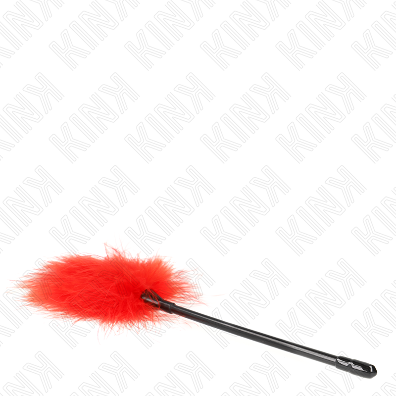 KINK - PLUMAS PARA COSQUILLAS ROJO USADO PARA EL KIT BONDAGE 27 CM - Kanerotika SL