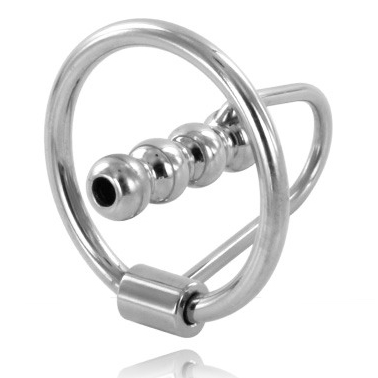 METAL HARD - ANILLO GLANDE CON PLUG URETRAL 28MM - Kanerotika SL