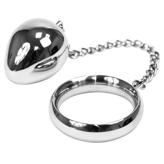 METAL HARD - COCK RING 40MM + CADENA CON BOLA METAL - Kanerotika SL