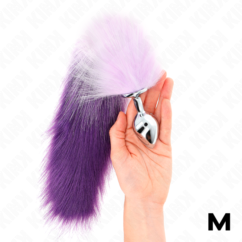 KINK - PLUG ANAL TALLA M 8 X 3.5 CM CON COLA SINTÉTICA 40 CM VIOLETA - Kanerotika SL