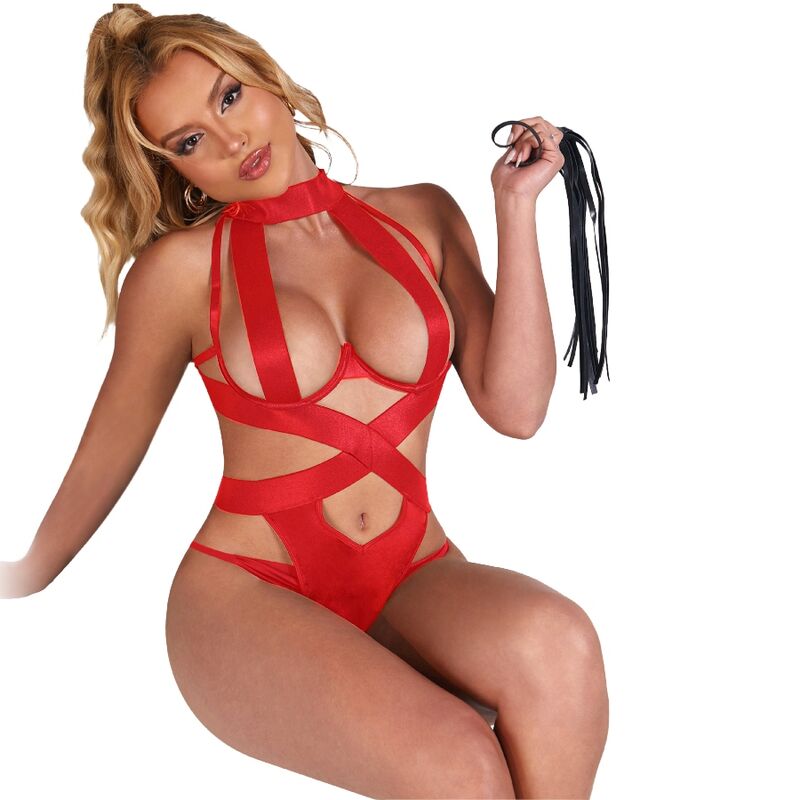 SUBBLIME - BODY HALTER SEXY CON ARNÉS ROJO S/M - Kanerotika SL