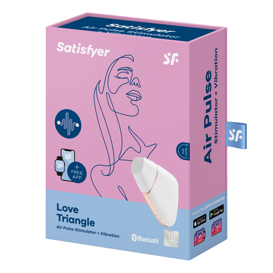 SATISFYER - LOVE TRIANGLE ESTIMULADOR Y VIBRADOR BLANCO - Kanerotika SL