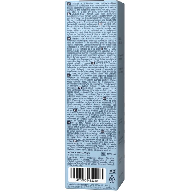 MISTER SIZE - LUBRICANTE PREMIUM 100 ML - Kanerotika SL