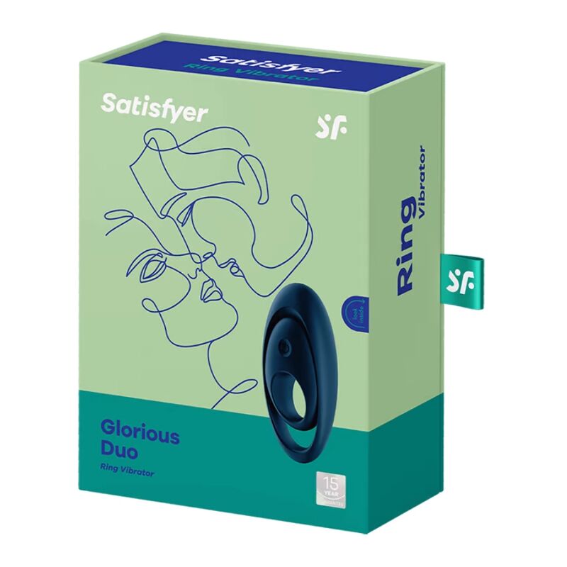 SATISFYER - GLORIOUS DUO ANILLO VIBRADOR AZUL - Kanerotika SL